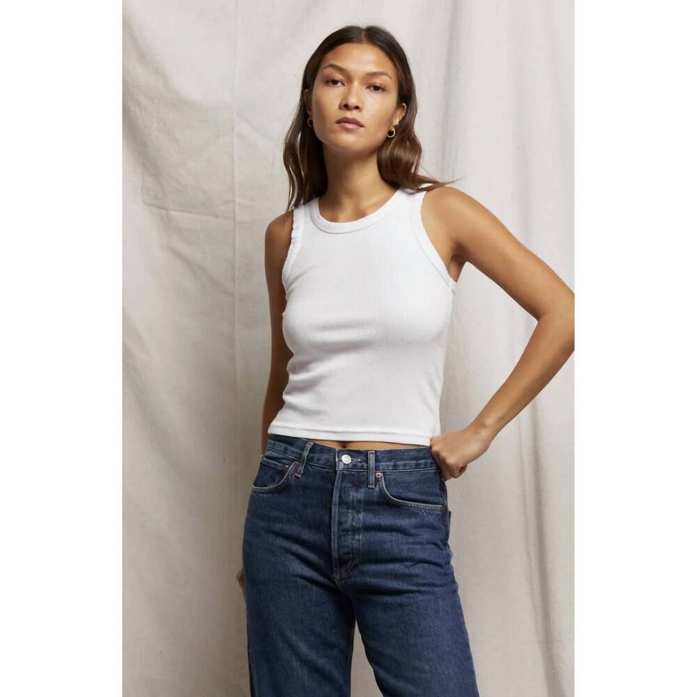 NEW PERFECTWHITETEE elle rib tank in white